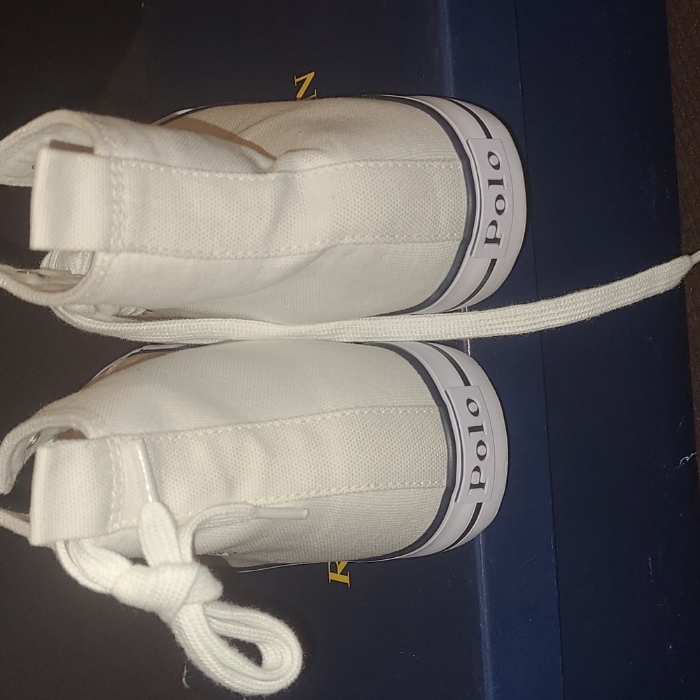 New Polo Bear by Ralph Lauren canvas high tops size 6.5jr=8wn - Picture 2 of 7